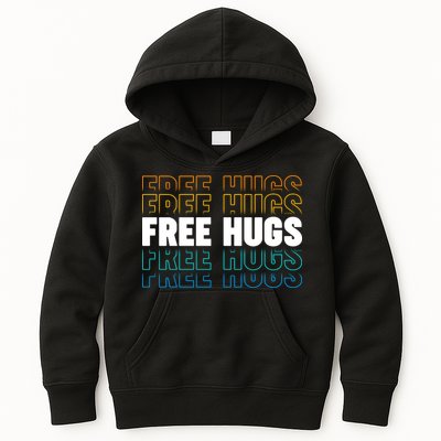 Colorful Free Hugs Pattern Kids Hoodie