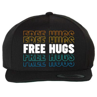 Colorful Free Hugs Pattern Wool Snapback Cap