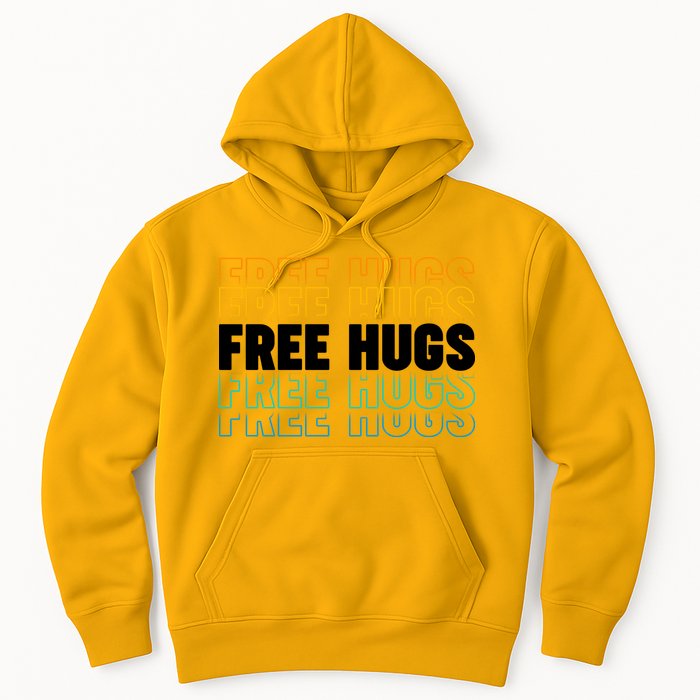Colorful Free Hugs Pattern Hoodie