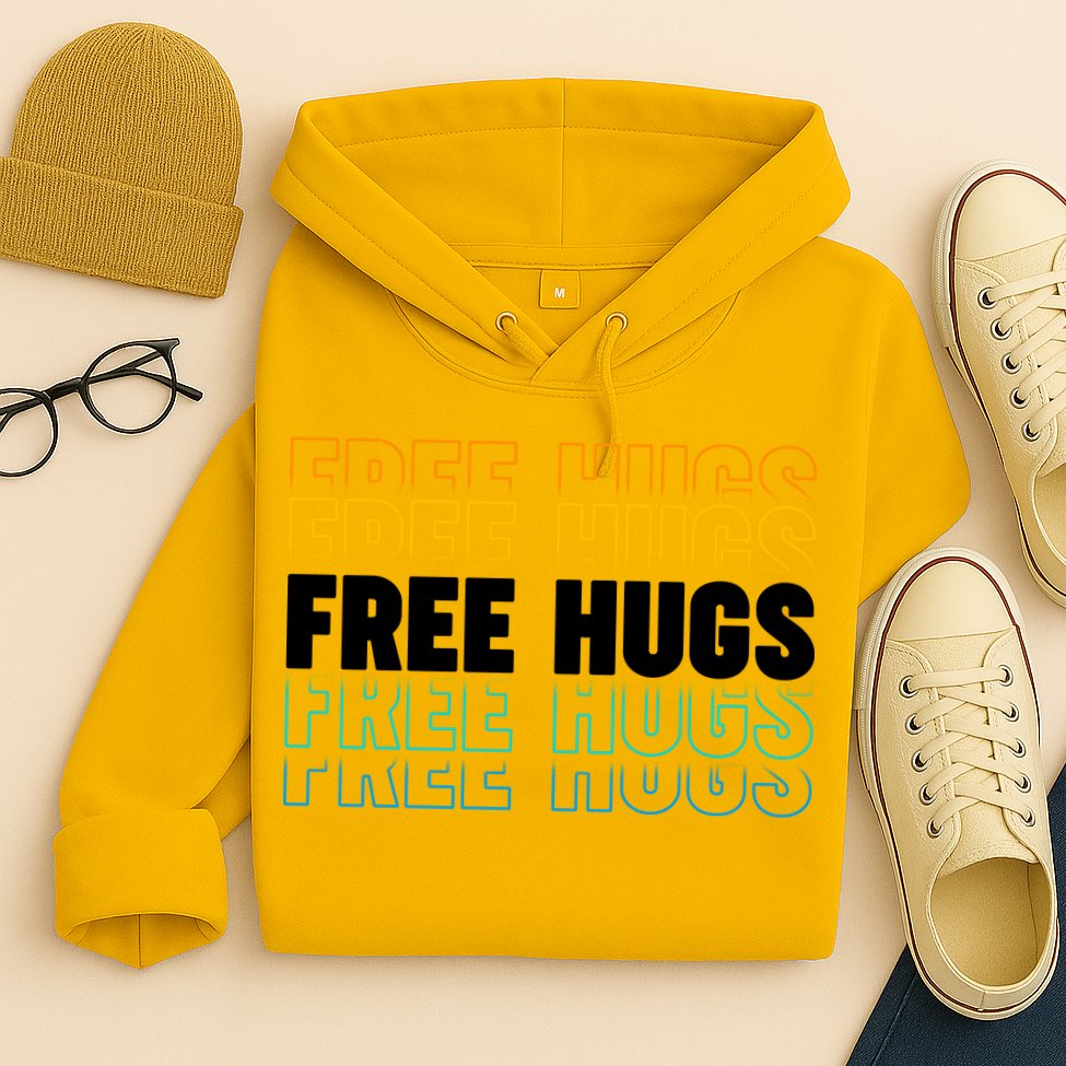 Colorful Free Hugs Pattern Hoodie