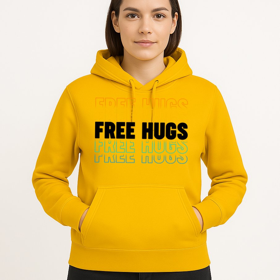 Colorful Free Hugs Pattern Hoodie