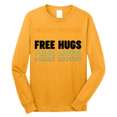 Colorful Free Hugs Pattern Long Sleeve Shirt
