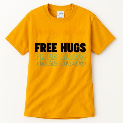 Colorful Free Hugs Pattern Tall T-Shirt
