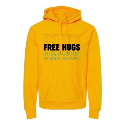 Colorful Free Hugs Pattern Premium Hoodie