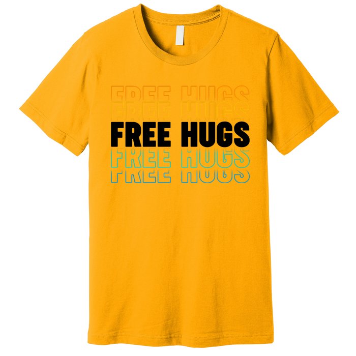 Colorful Free Hugs Pattern Premium T-Shirt