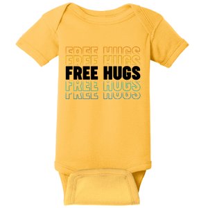 Colorful Free Hugs Pattern Baby Bodysuit