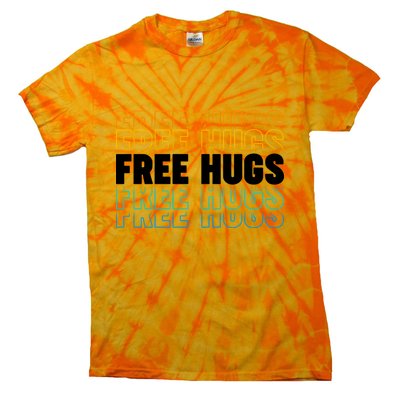 Colorful Free Hugs Pattern Tie-Dye T-Shirt