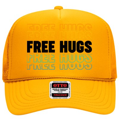 Colorful Free Hugs Pattern Trucker Hat