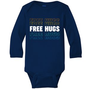 Colorful Free Hugs Pattern Baby Long Sleeve Bodysuit