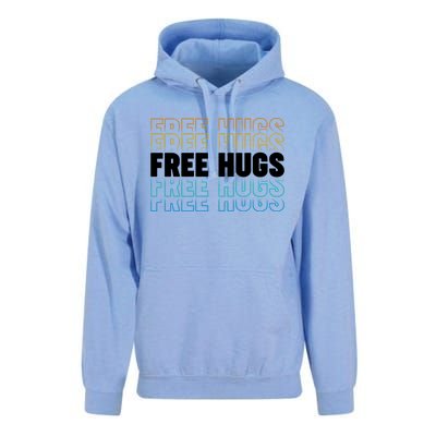 Colorful Free Hugs Pattern Unisex Surf Hoodie