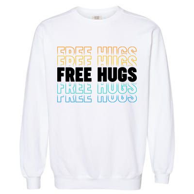 Colorful Free Hugs Pattern Garment-Dyed Sweatshirt