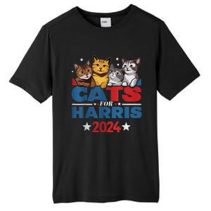 Cats For Harris 2024 Kamala Harris For President 2024 Tall Fusion ChromaSoft Performance T-Shirt