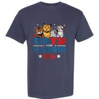 Cats For Harris 2024 Kamala Harris For President 2024 Garment-Dyed Heavyweight T-Shirt