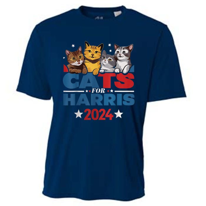 Cats For Harris 2024 Kamala Harris For President 2024 Cooling Performance Crew T-Shirt