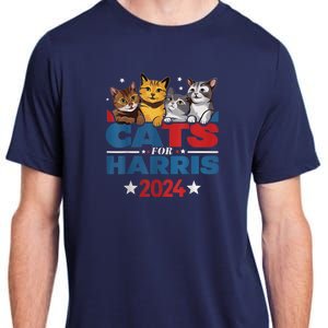 Cats For Harris 2024 Kamala Harris For President 2024 Adult ChromaSoft Performance T-Shirt