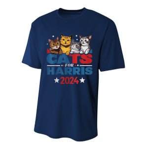 Cats For Harris 2024 Kamala Harris For President 2024 Performance Sprint T-Shirt