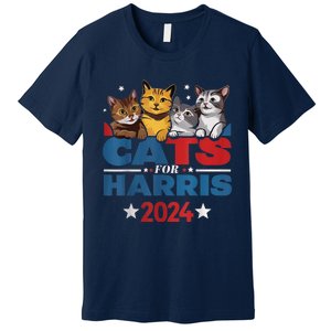 Cats For Harris 2024 Kamala Harris For President 2024 Premium T-Shirt