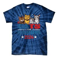 Cats For Harris 2024 Kamala Harris For President 2024 Tie-Dye T-Shirt