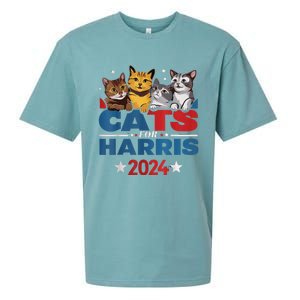 Cats For Harris 2024 Kamala Harris For President 2024 Sueded Cloud Jersey T-Shirt