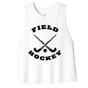 Circular Field Hockey Sticks Ball Great Gift Women's Racerback Cropped Tank