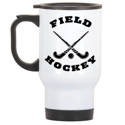 Circular Field Hockey Sticks Ball Great Gift Stainless Steel Travel Mug