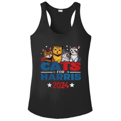 Cats For Harris 2024 Kamala Harris For President 2024 Ladies PosiCharge Competitor Racerback Tank