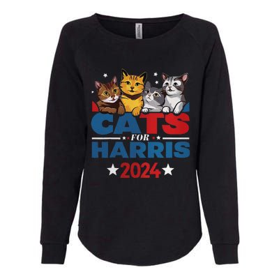 Cats For Harris 2024 Kamala Harris For President 2024 Womens California Wash Sweatshirt