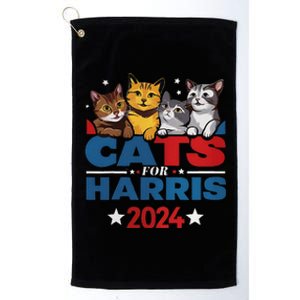 Cats For Harris 2024 Kamala Harris For President 2024 Platinum Collection Golf Towel