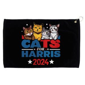 Cats For Harris 2024 Kamala Harris For President 2024 Grommeted Golf Towel