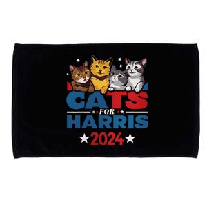 Cats For Harris 2024 Kamala Harris For President 2024 Microfiber Hand Towel