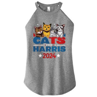 Cats For Harris 2024 Kamala Harris For President 2024 Women’s Perfect Tri Rocker Tank