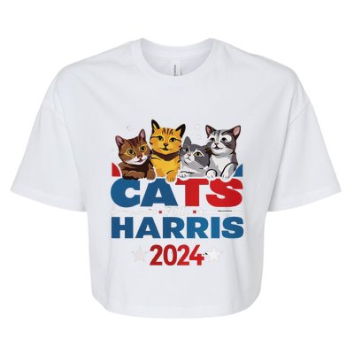 Cats For Harris 2024 Kamala Harris For President 2024 Bella+Canvas Jersey Crop Tee