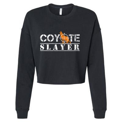 Coyote Funny Hunting Gift For Coyote Hunters Cropped Pullover Crew