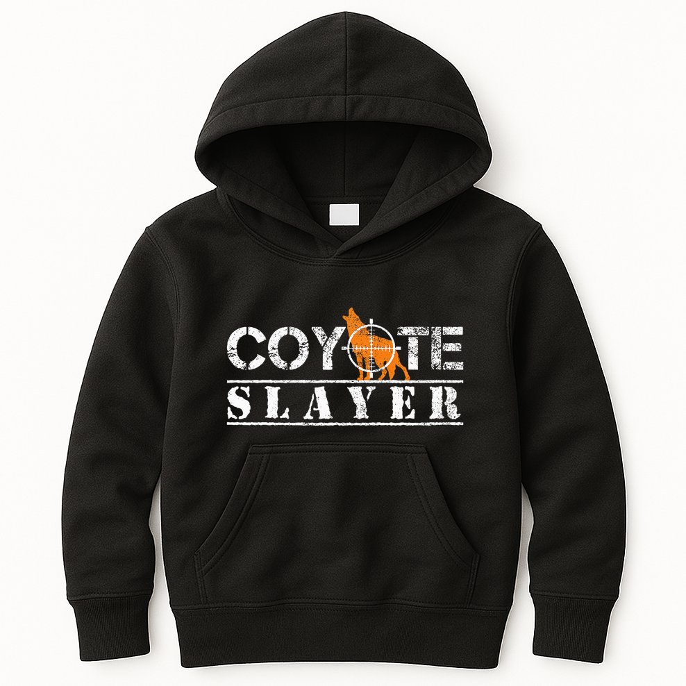 Coyote Funny Hunting Gift For Coyote Hunters Kids Hoodie
