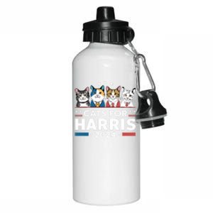 Cats For Harris 2024 Cute Patriotic Cats Gift Aluminum Water Bottle