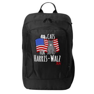 Cats For Harris Walz 2024 Cool Gift City Backpack