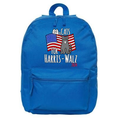 Cats For Harris Walz 2024 Cool Gift 16 in Basic Backpack