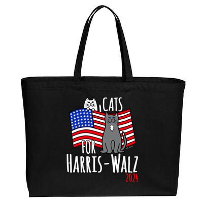 Cats For Harris Walz 2024 Cool Gift Cotton Canvas Jumbo Tote