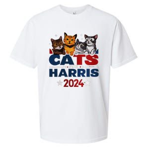 Cats For Harris 2024 Kamala Harris For President 2024 Sueded Cloud Jersey T-Shirt