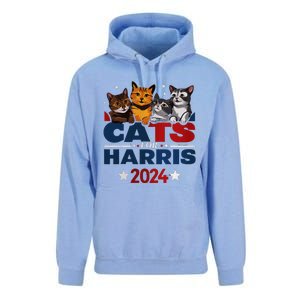 Cats For Harris 2024 Kamala Harris For President 2024 Unisex Surf Hoodie