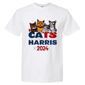 Cats For Harris 2024 Kamala Harris For President 2024 Garment-Dyed Heavyweight T-Shirt