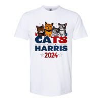 Cats For Harris 2024 Kamala Harris For President 2024 Softstyle CVC T-Shirt