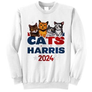 Cats For Harris 2024 Kamala Harris For President 2024 Sweatshirt