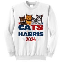 Cats For Harris 2024 Kamala Harris For President 2024 Sweatshirt