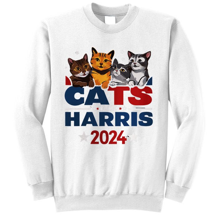 Cats For Harris 2024 Kamala Harris For President 2024 Sweatshirt