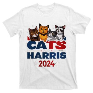 Cats For Harris 2024 Kamala Harris For President 2024 T-Shirt