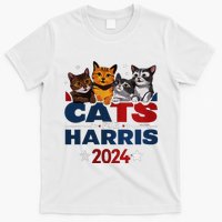 Cats For Harris 2024 Kamala Harris For President 2024 T-Shirt