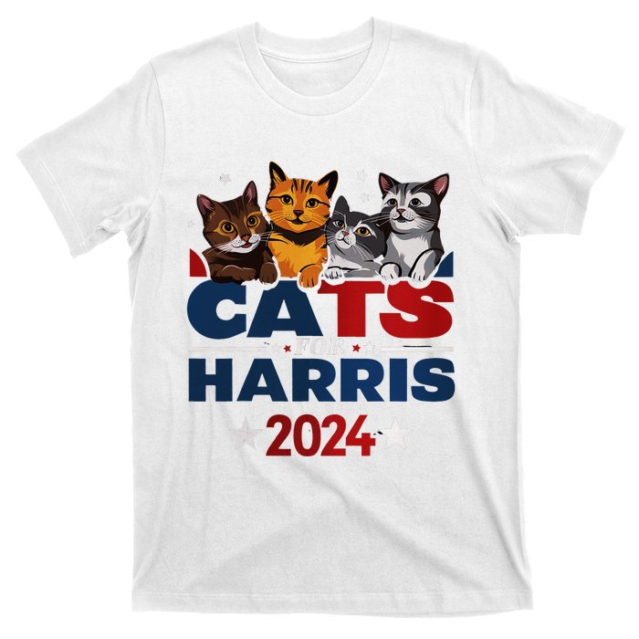 Cats For Harris 2024 Kamala Harris For President 2024 T-Shirt