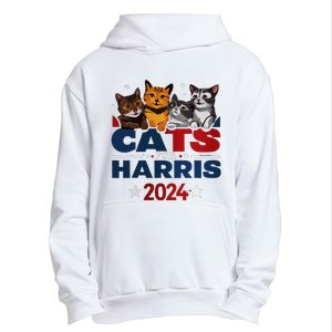 Cats For Harris 2024 Kamala Harris For President 2024 Urban Pullover Hoodie