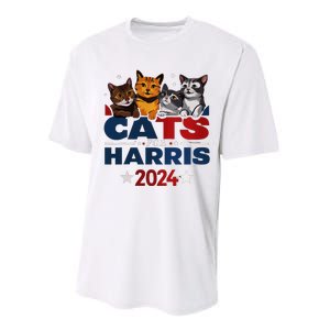 Cats For Harris 2024 Kamala Harris For President 2024 Performance Sprint T-Shirt